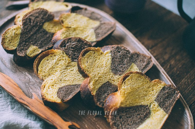 Tiger Sourdough Challah Bread (Turmeric + Chocolate)